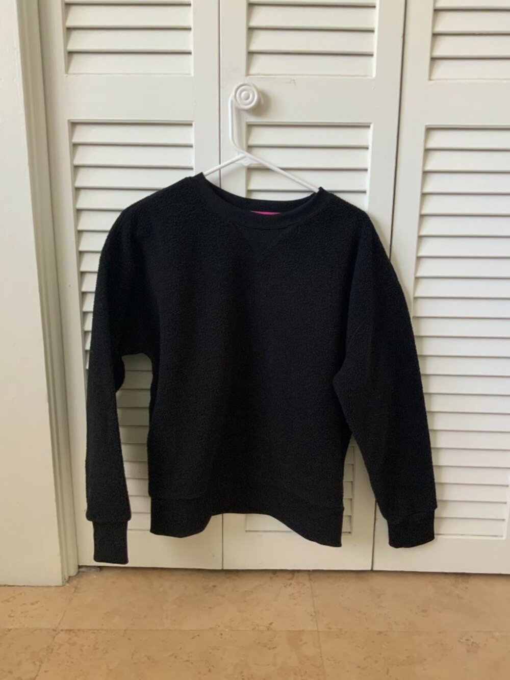 Terez New York Black Cozy Fleece Crewneck Sweatshirt Size Small